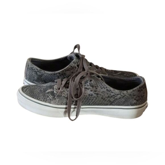 Van's Women's Off The Wall Snakeskin Print Lace Up Gray Sneakers Shoes S… - Picture 5 of 9